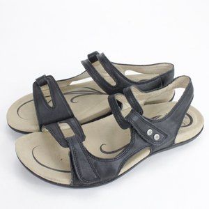 Abeo Crescent Post Strap Sandals Slingback Posted Support Black Womens Size 9.5